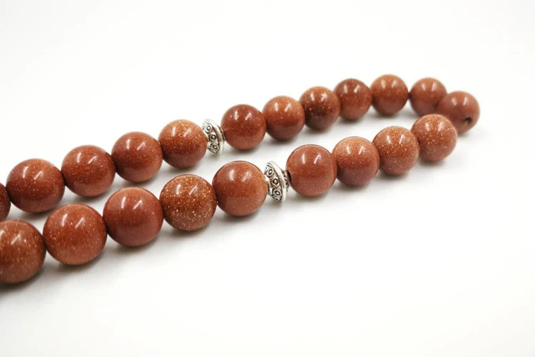 Natural Goldstone STONE Tasbih  prayer beads new style misbaha Golden sandstone tassels Muslim rosary March