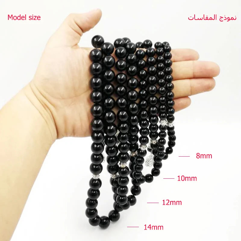 33 Tasbih Man's Black agates Everything is new bracelets Gift Eid misbaha accessories prayer beads 33 66 99beads Jewelry