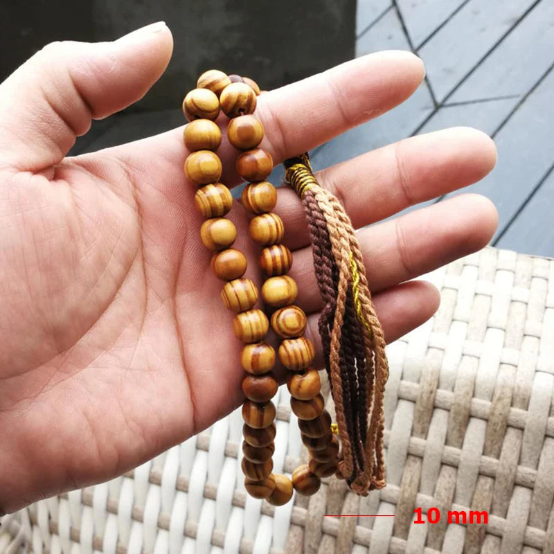 Tasbih men Natural Beech wood muslim Misbaha Prayer Beads islamic Rosary arabic fashion turkish accessories on hand