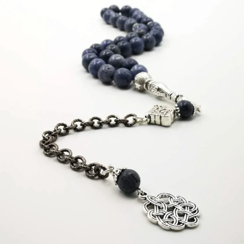 Natural Blue Coral Tasbih Muslim Rosary 33 Ramadan Eid gift Islam prayer beads Misbaha Man's Islamic Fashion Bracelets