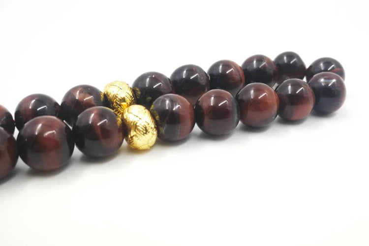 Natural Red Tiger Eye stone tasbih allah 33 45 66 99 prayer beads  islamic prayer