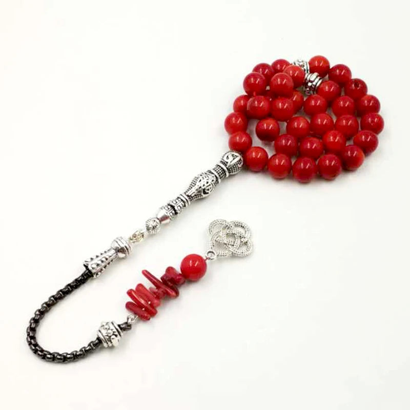 Tasbih Natural coral and coral reef tassel Eid gift ramadan accessories arabic Fashion  bracelet muslim prayer beads