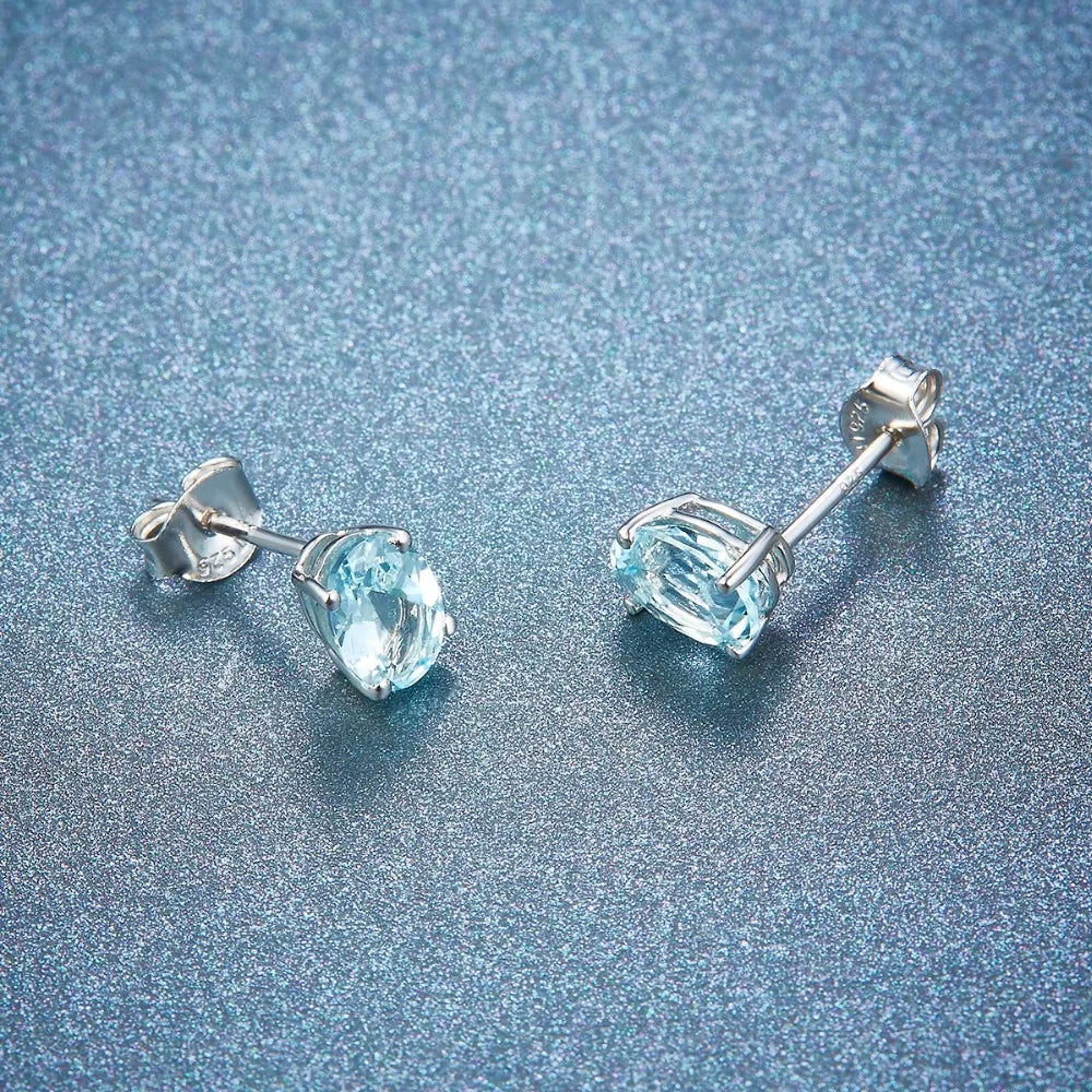 Aquamarine Natural Blue 925 Sterling Silver