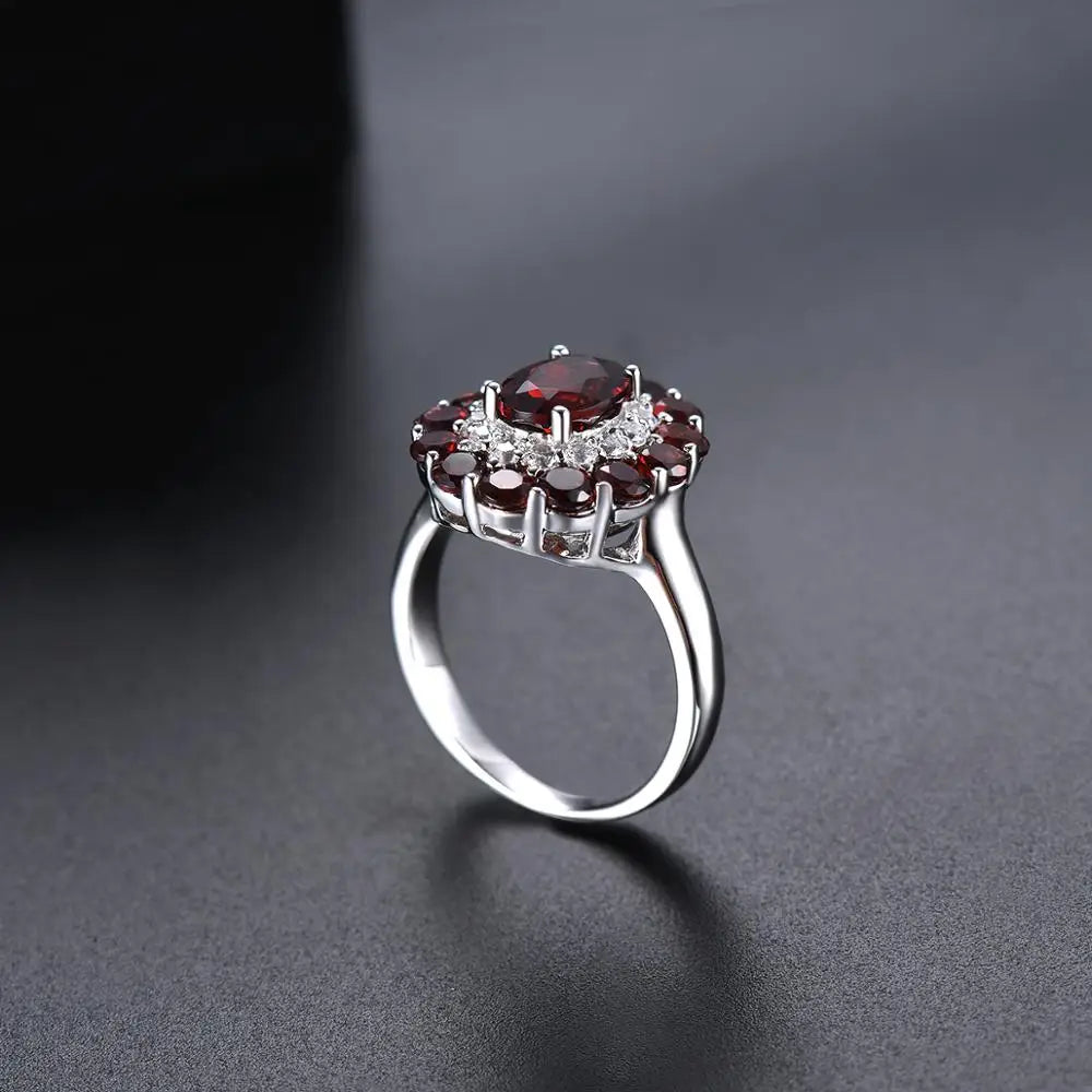 Natural Mozambique Garnet  Red Gemstone Solid 925 Sterling Silver