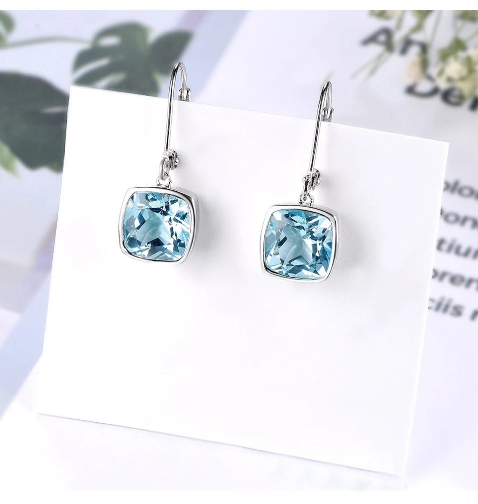 Natural Sky Blue Sterling Silver