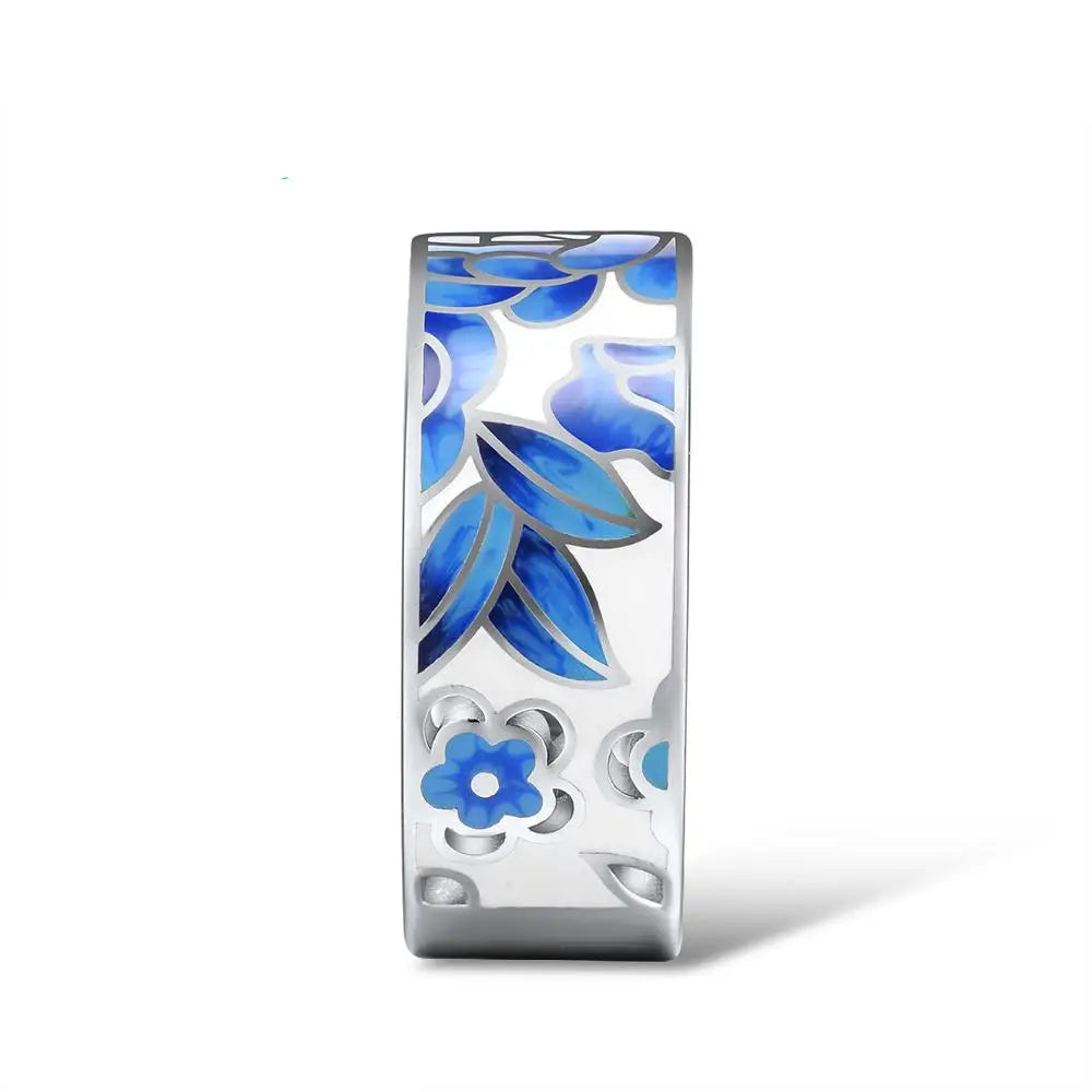 925 Sterling Silver Blue Flower  Jewelry