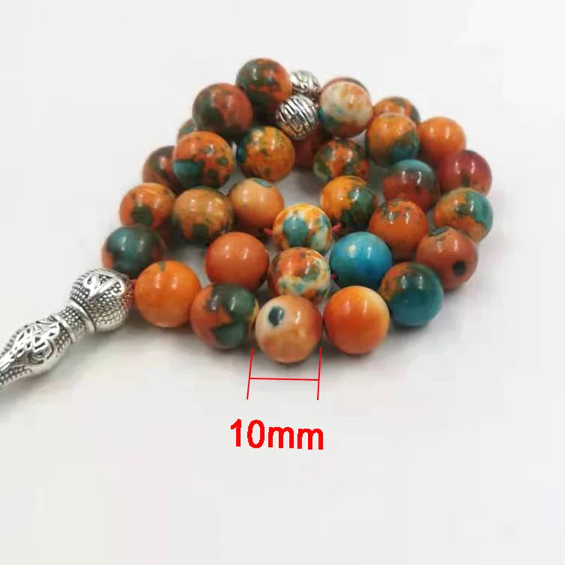 Tasbih Rainbow Agates stone Muslim prayer beads beads bracelet islamic jewelry arabic accessories on hand