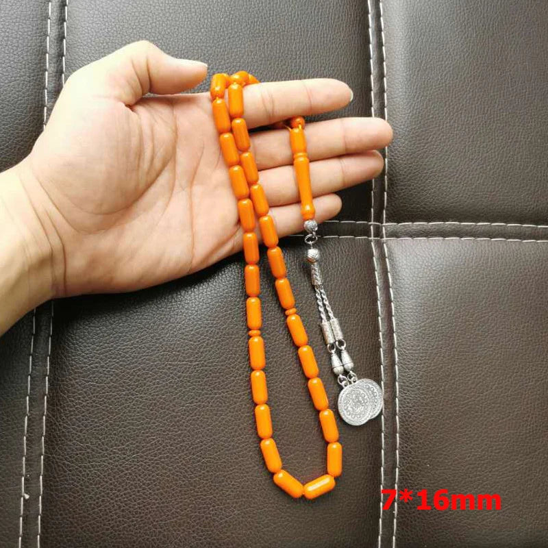 Orange Resin Tasbih misbaha beads islamic gift Muslim rosary turkey fashion bracelet Jewelry Accessories on hand