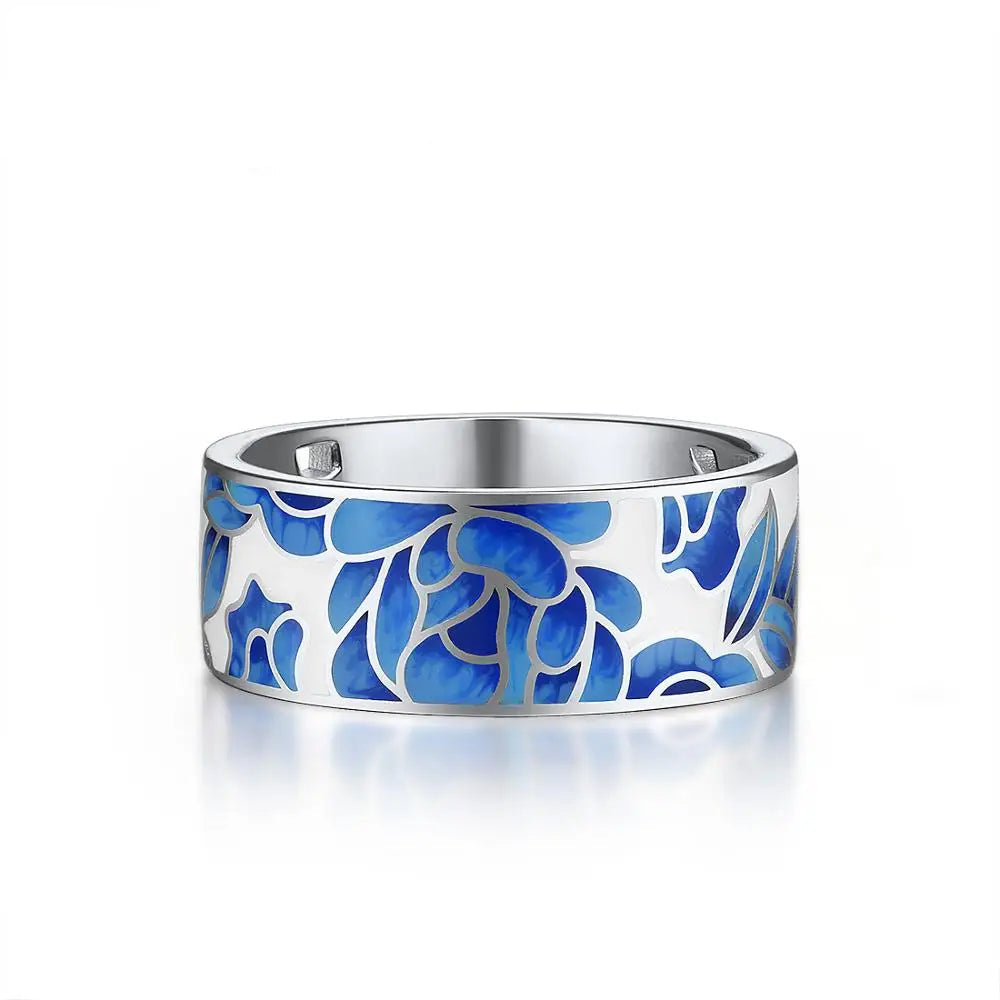 925 Sterling Silver Blue Flower  Jewelry