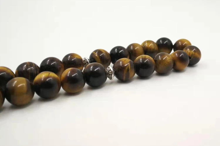 Natural Tiger eye stone tasbih Muslim man misbaha prayer beads bracelet 33 45 51 66 99 100beads Arabic fashion Rosary