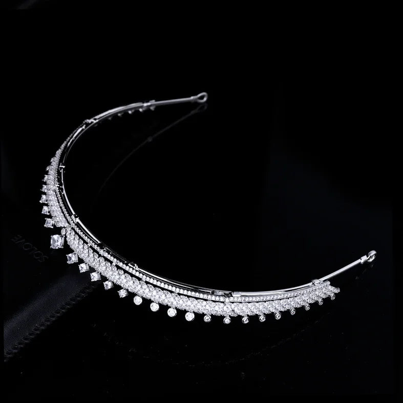 New Simple Wedding  Full Zircon Crown wedding Bride Tiara Crystal  Wedding Hair Accessories Jewelry Crowns For Women HT21014