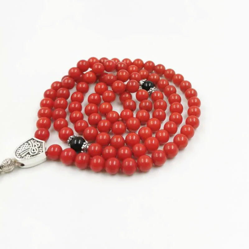 Samll size Red coral Tasbih 99 Natural coral Eid gift Everything is new Fashion arab jewelry