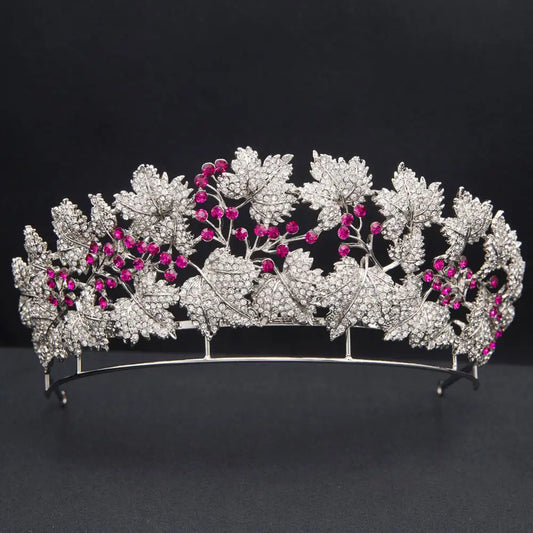 Classic Rhinestone Silver Leaf Hair Accessories Crystal Crown   Princess