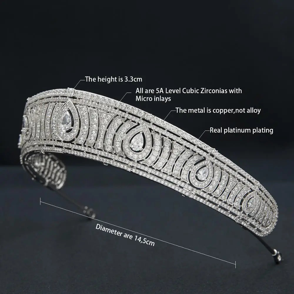 Luxury  Zirconia Crown Accessories Princess  Crystal Queens