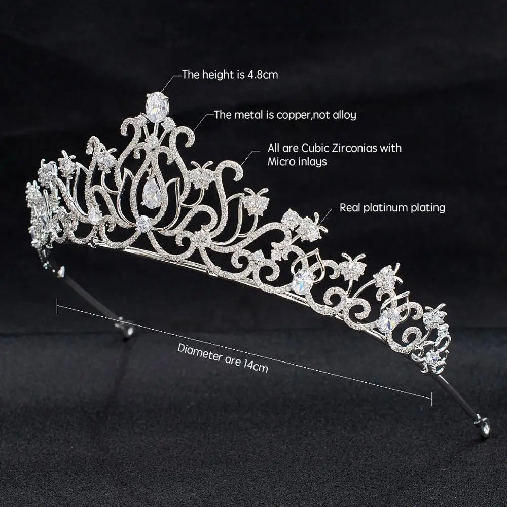 Zirconia Princess  Crown Diadem