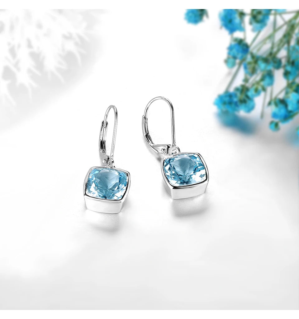 Natural Sky Blue Sterling Silver