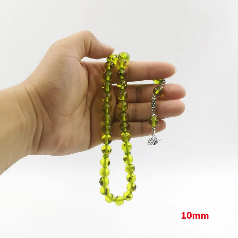 Real Insect Green Resin Rosary Rosary  Misbaha Islamic Insect