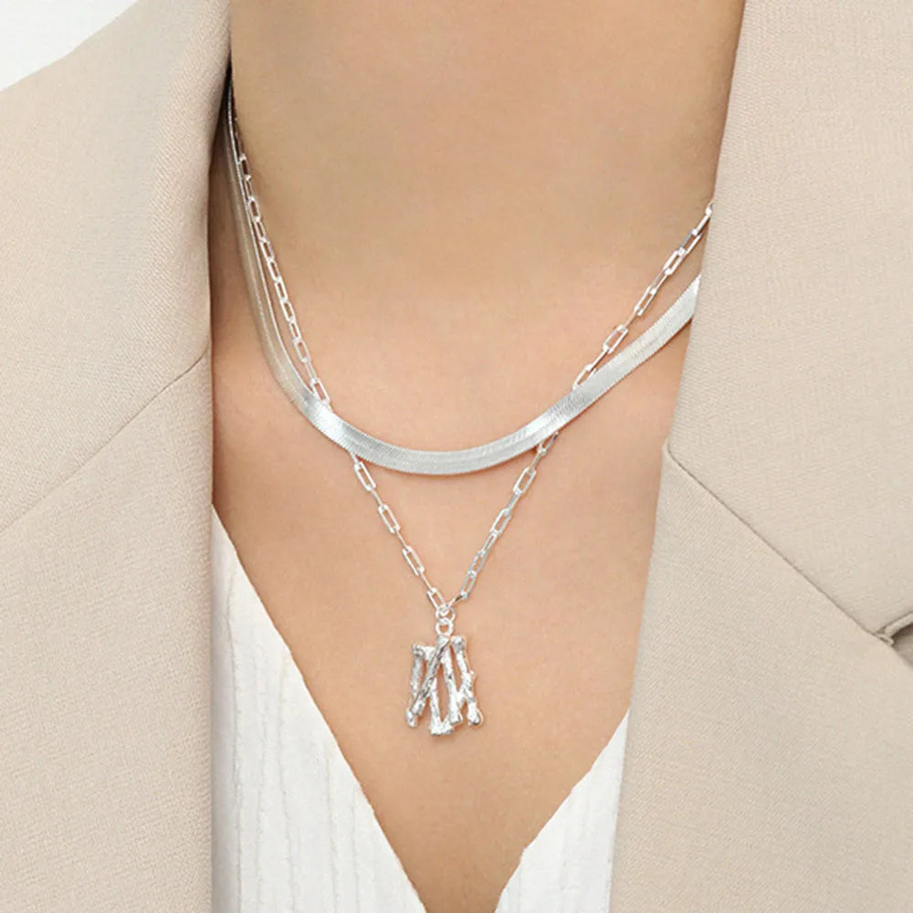 925 Sterling Silver Gold Necklace Luxury Jewelry