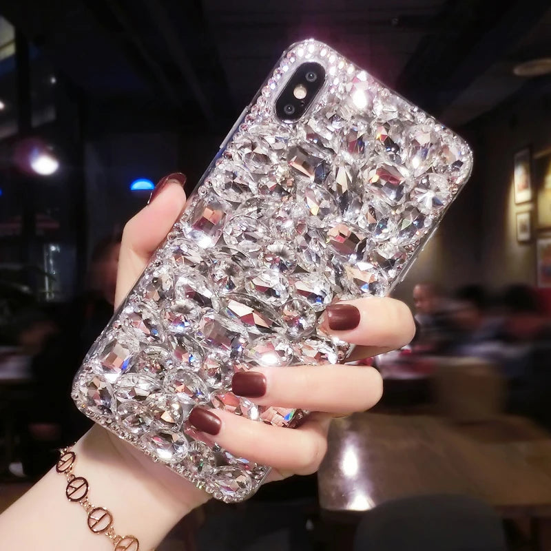 Luxury Glitter Diamond Rhinestone Phone Case For iPhone 15 14 13 12 11 Pro Max X Xs XR 7 8 Plus SE2022 Silicone Bling Cover