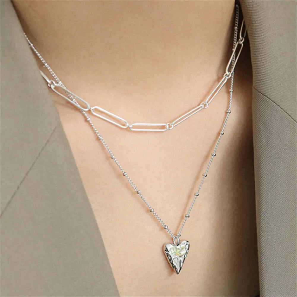 925 Sterling Silver Gold Heart  Luxury Fashion  Jewelry