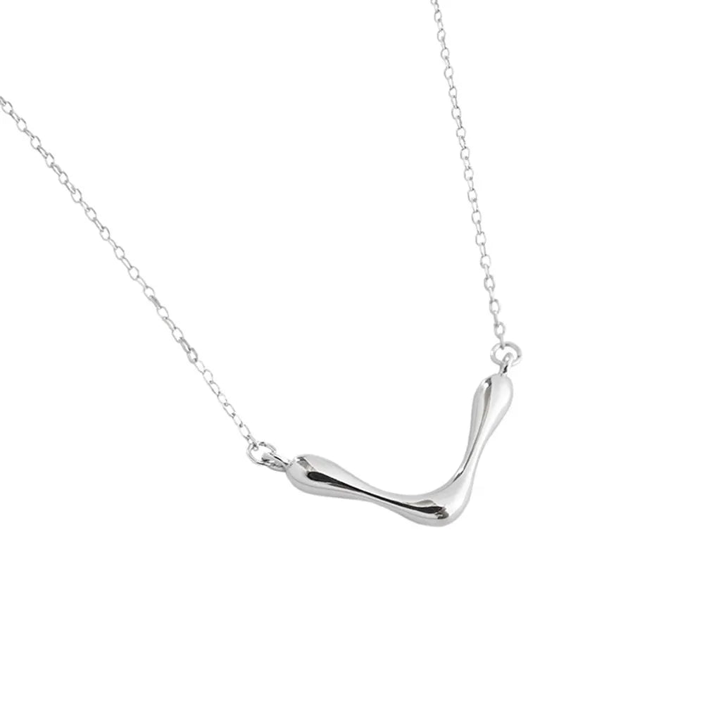 925 Sterling Silver Gold V  Necklace  Fashion  Luxury  Jewelry