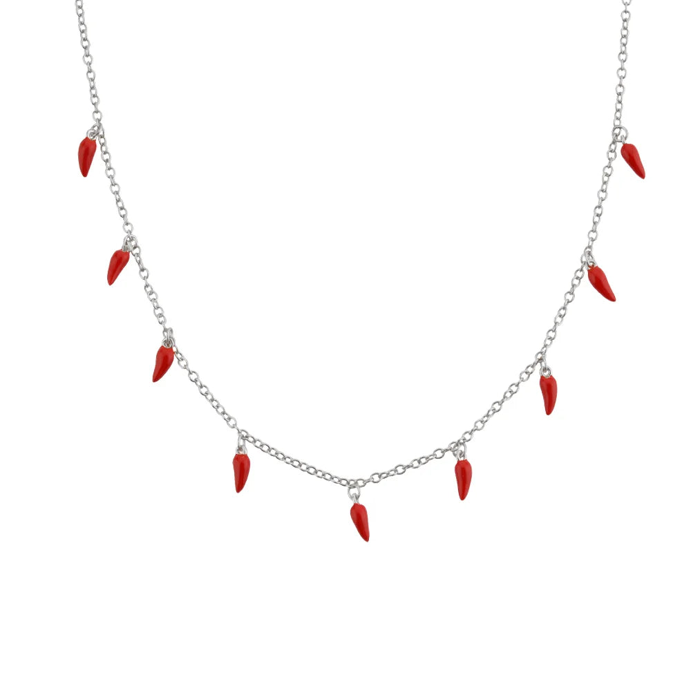 925 Sterling Silver Gold Red Chili Spicy