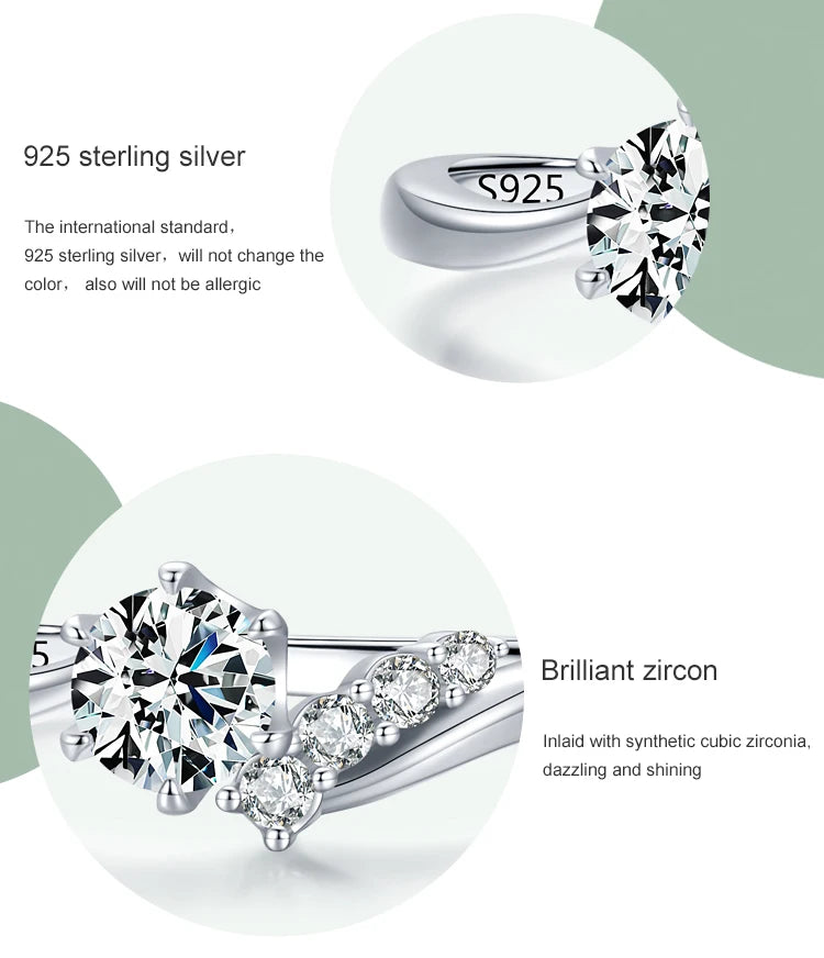 925 Sterling Silver Fashion Clear Zircon Jewelry