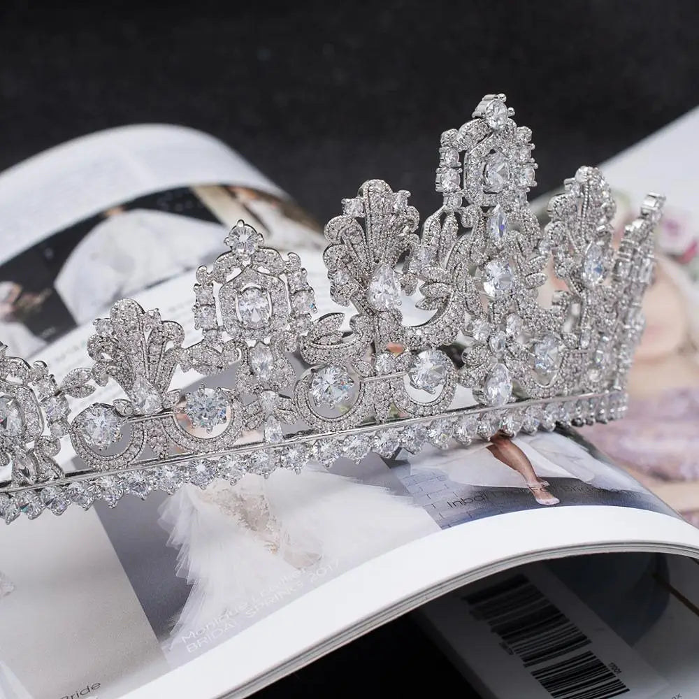 Luxury  Zirconia Crown Accessories Princess  Crystal Queens