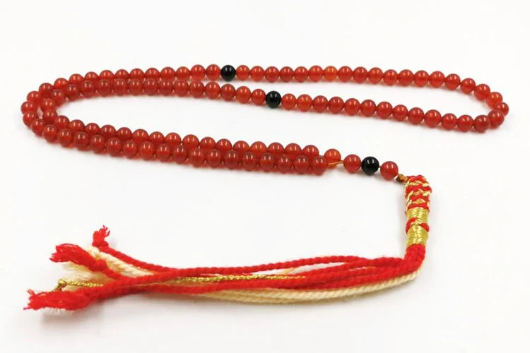 Tasbih Natural Red agate stone beads cotton tassel pocket prayer beads Muslim bracelet arab fashion gift islamic Rosary