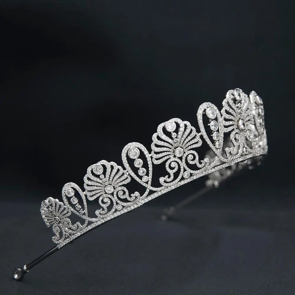 Zirconia Royal Flower Tiara  Princess  Crown  Jewelry