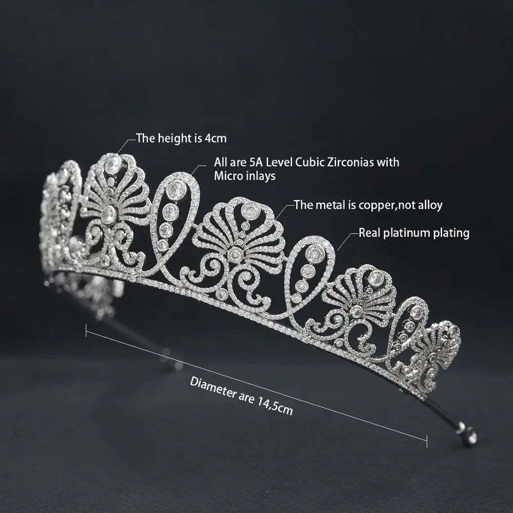 Zirconia Royal Flower Tiara  Princess  Crown  Jewelry