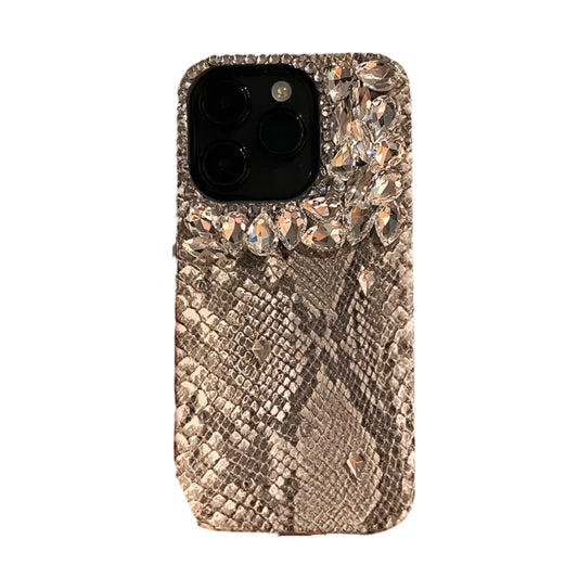 High Quality Glitter Diamond Phone Case For iPhone 16 15 14 13 12 Pro Max Bling Rhinestones Snakeskin Plating Cover For iPhone16