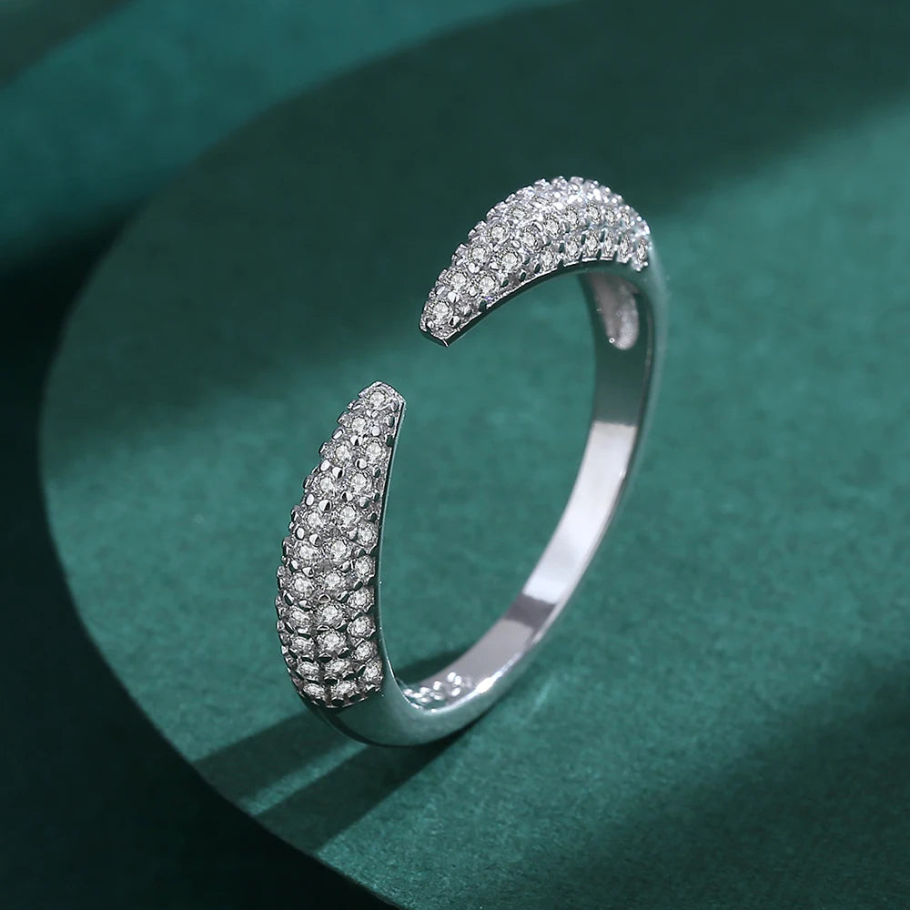 2022 NEW Creative Arrow Full Of Diamonds Couple Ring For WomenCutout Opening Adjustable Finger Valentine's Day Gift Jewelry