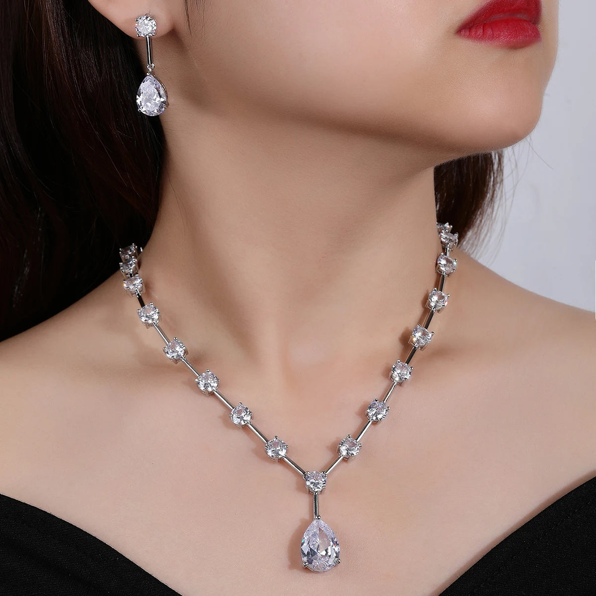 Fashion Simple Crystal  Zirconia  Set  Jewelry