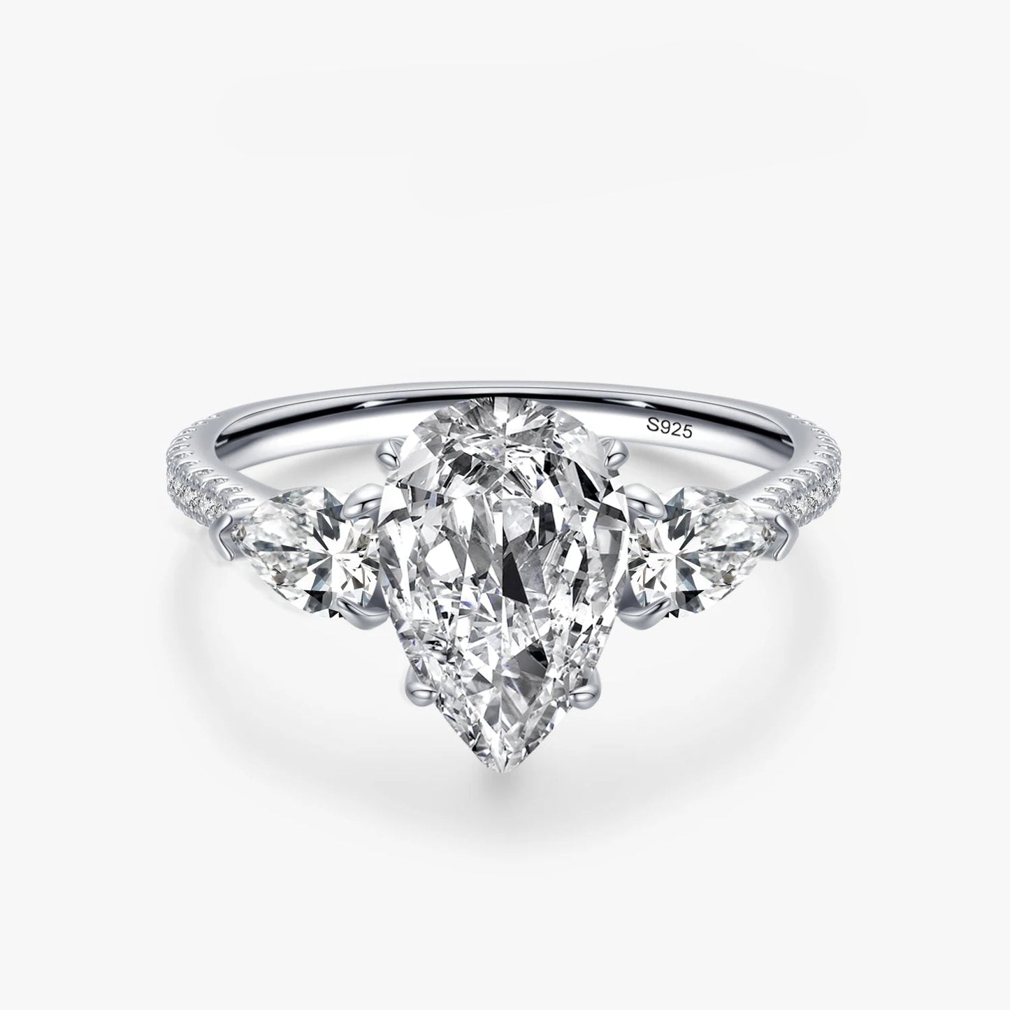 Luxury  925 Sterling Silver Clear Zirconia