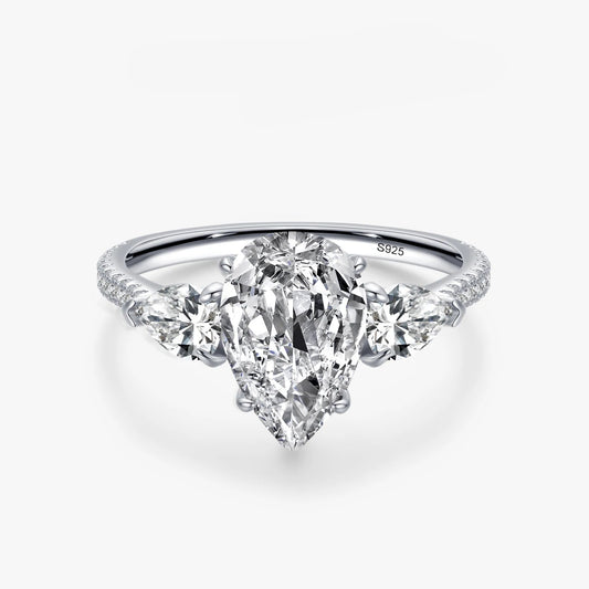 Luxury  925 Sterling Silver Clear Zirconia