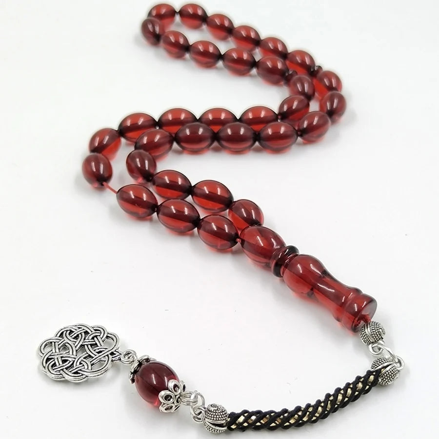 Red Resin Tasbih Muslim bracelet 33 bead rosary Red Bracelets Beads Tarbons islamic tespih