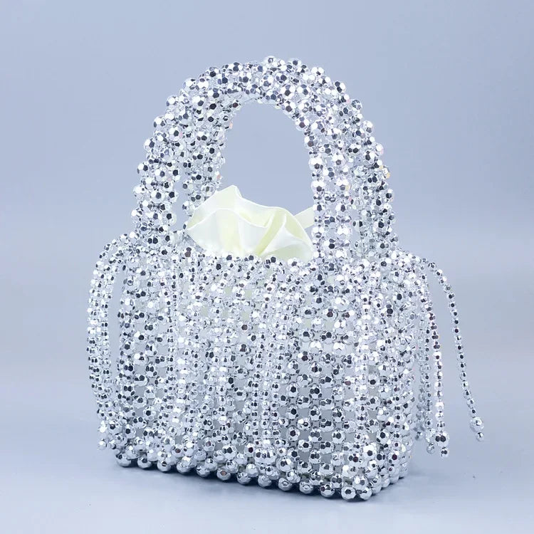 Handbag  Silver Crystal Opal Noir