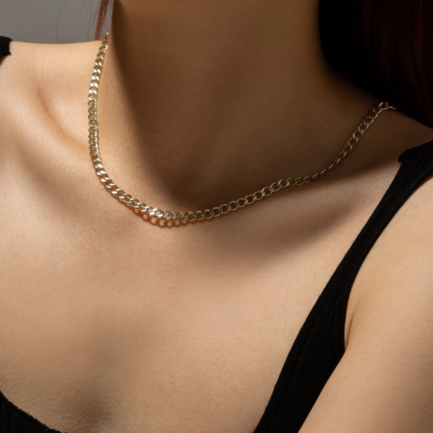 925 Sterling Silver Gold  Choker Necklace Fashion Wedding Jewelry