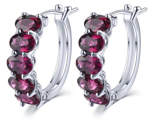 Natural Rhodolite Garnet Sterling Silver