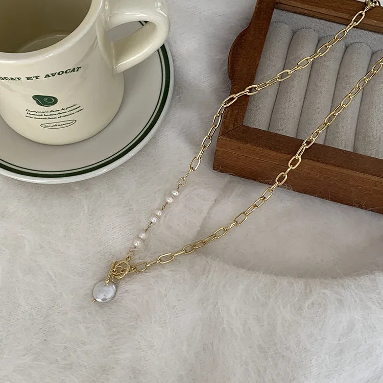 Hot Sell Fashion 100% Natural Freshwater Pearl 14K Gold Filled Female Necklace Wholesale Jewelry