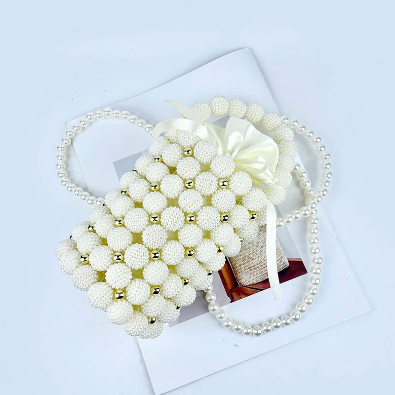 Small fragrance style bayberry ball pen holder bag dinner bag hand-woven beaded pearl bag large size