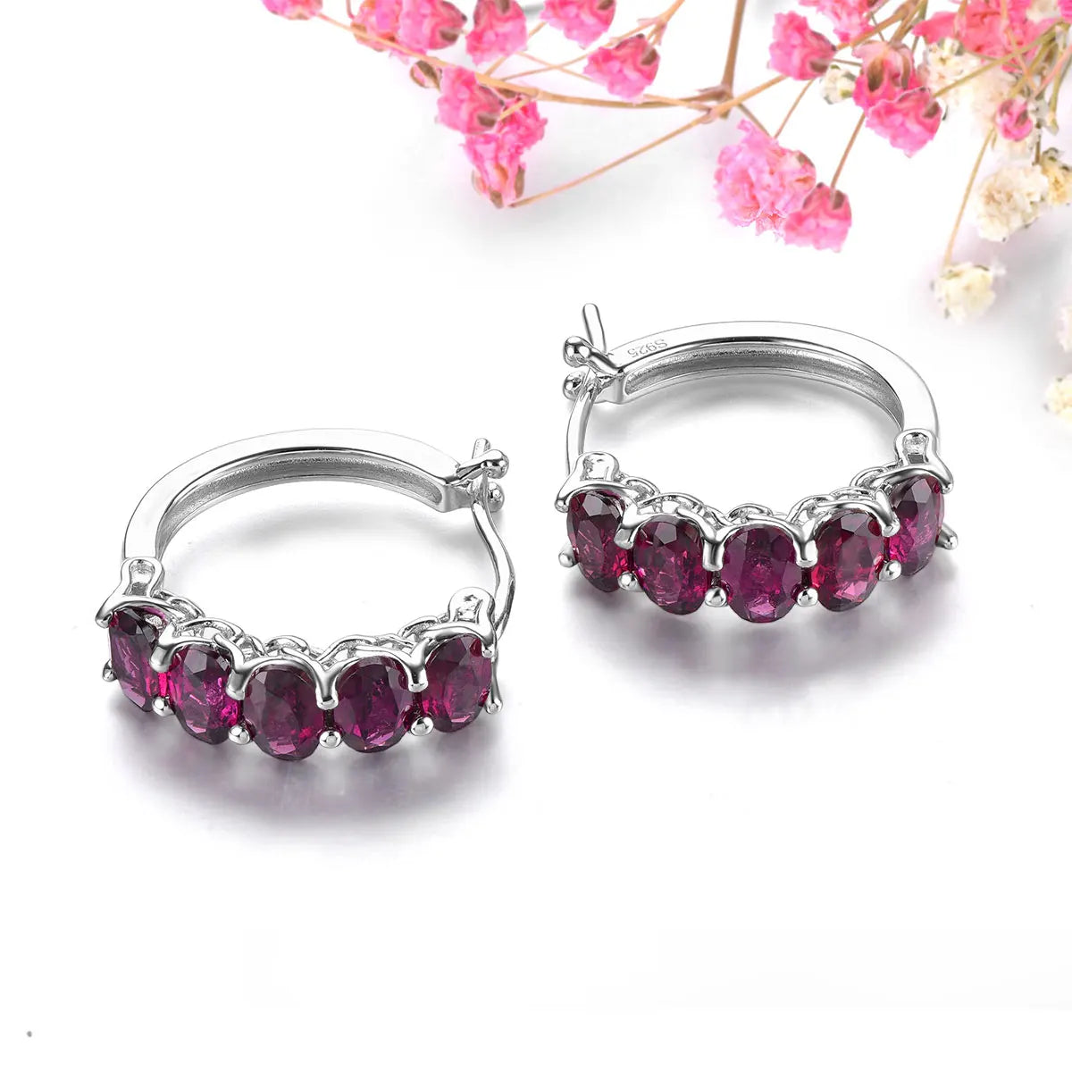 Natural Rhodolite Garnet Sterling Silver