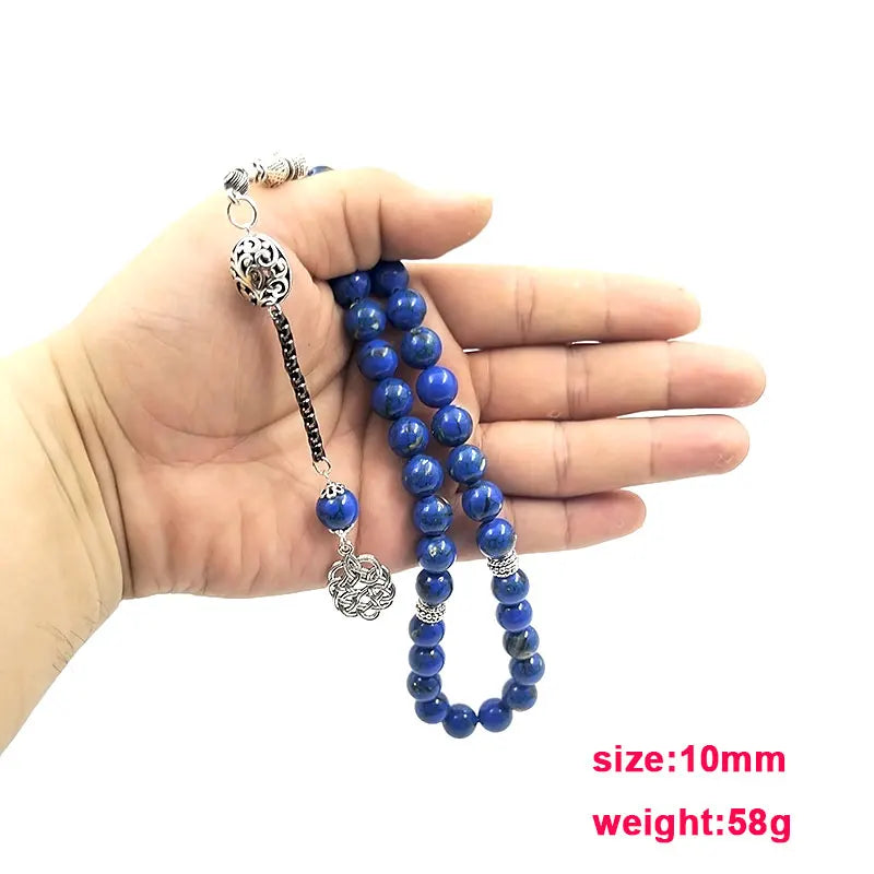 Tasbih Blue Stone Inside Natural shell  islamic Misbaha Rosary