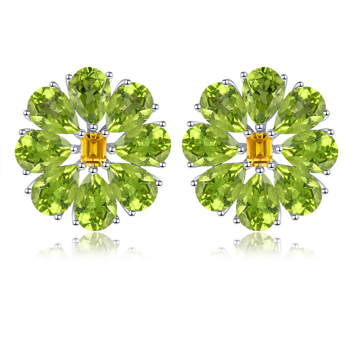 Natural Peridot Citrine Silver