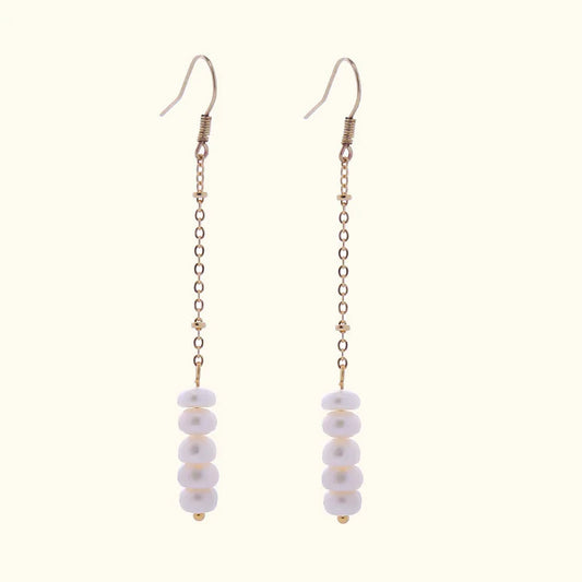 Trendy Natural Freshwater Pearl 14K Gold Filled Female Drop Earrings Jewelry