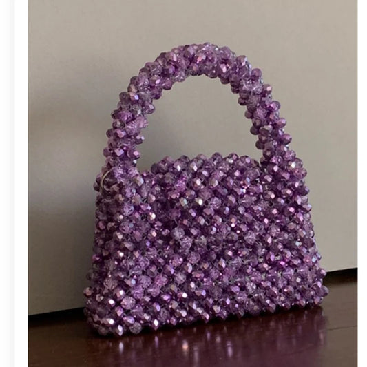 Purple Crystal  Luxury Handmade  Bags