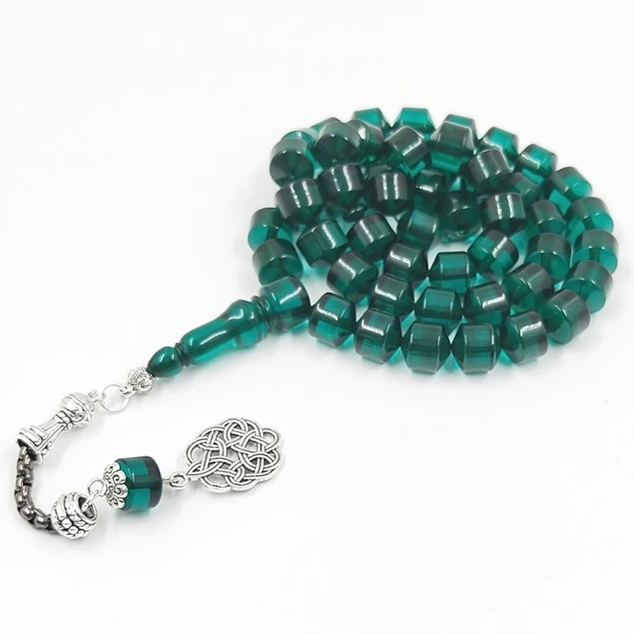 Tasbih green resin Muslim islamic fashion bracelet Rosary prayer beads Misbaha