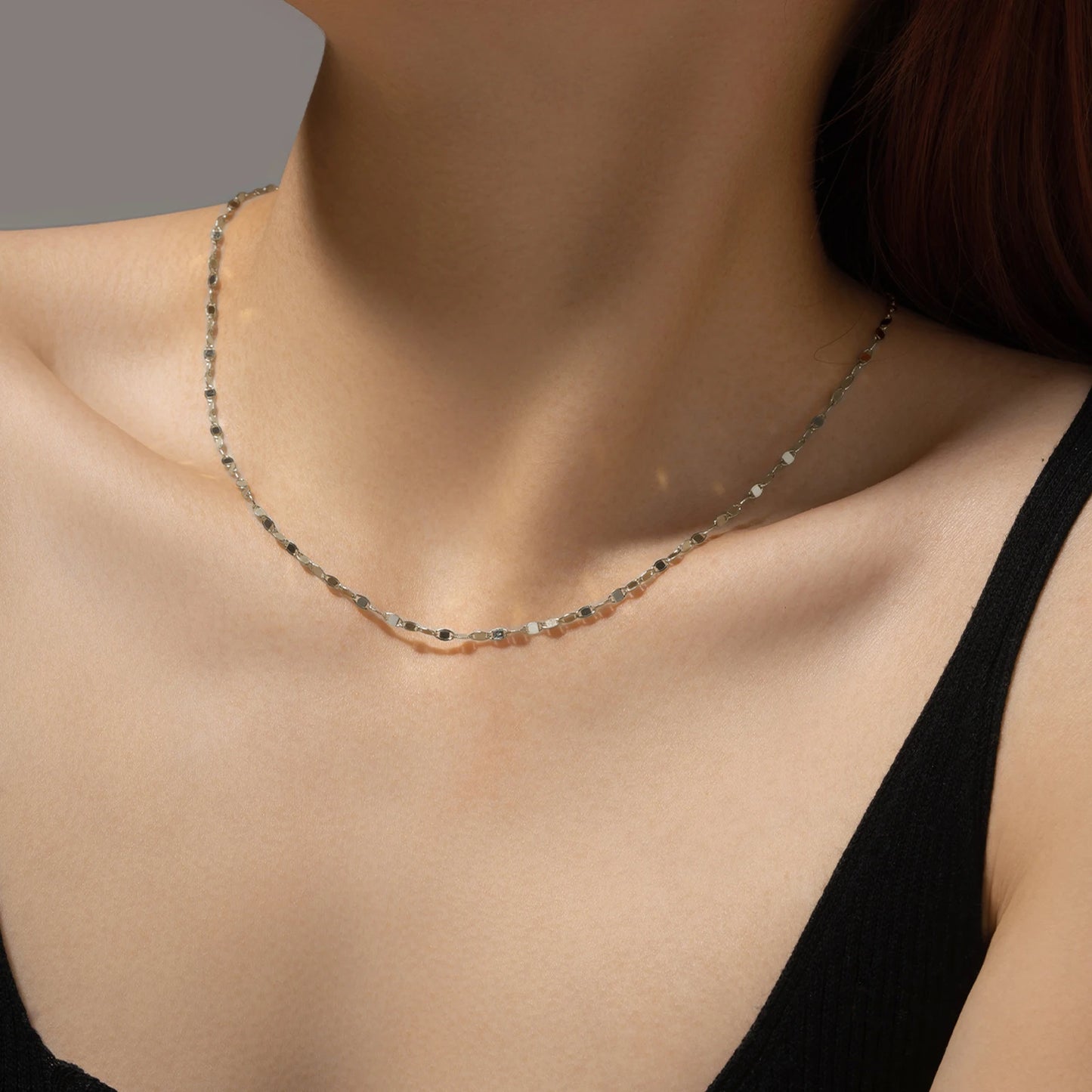 100% 925 Sterling Silver Gold Long Locker Necklace  Jewelry