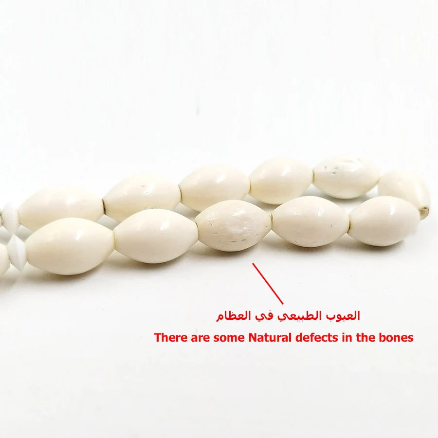 Natural Camel bone tasbih  prayer beads pure white Muslim misbaha arabic fashion islamic Collection level bracelet